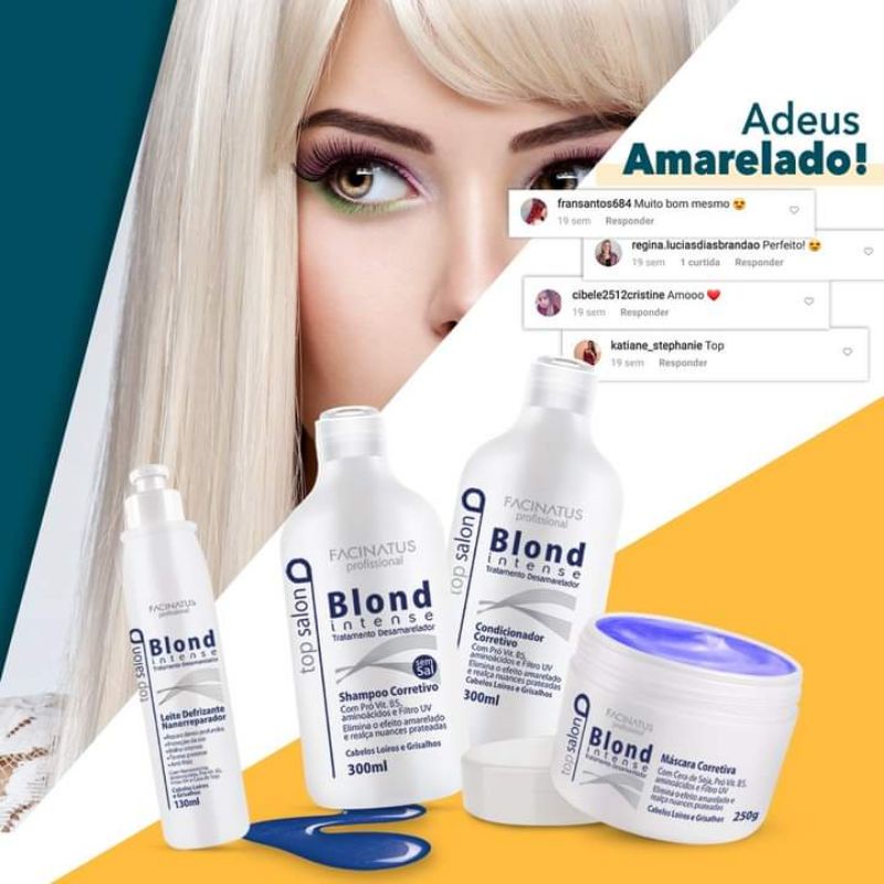kit para cabelos loiros blon intenso da Facinatus | Shopee Brasil