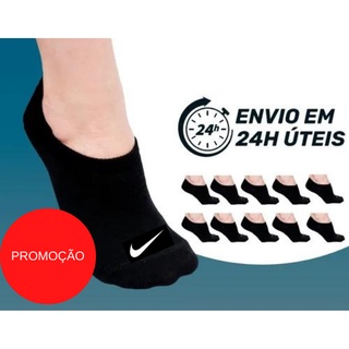 Kit 6 ou 3 pares de meia preta soquete meia invisível 80%algodão