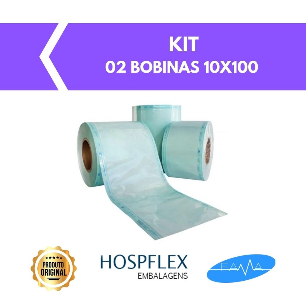 Kit 2 Rolos De Papel Grau Cirurgico 10cmx100m Hospflex Shopee Brasil 1503