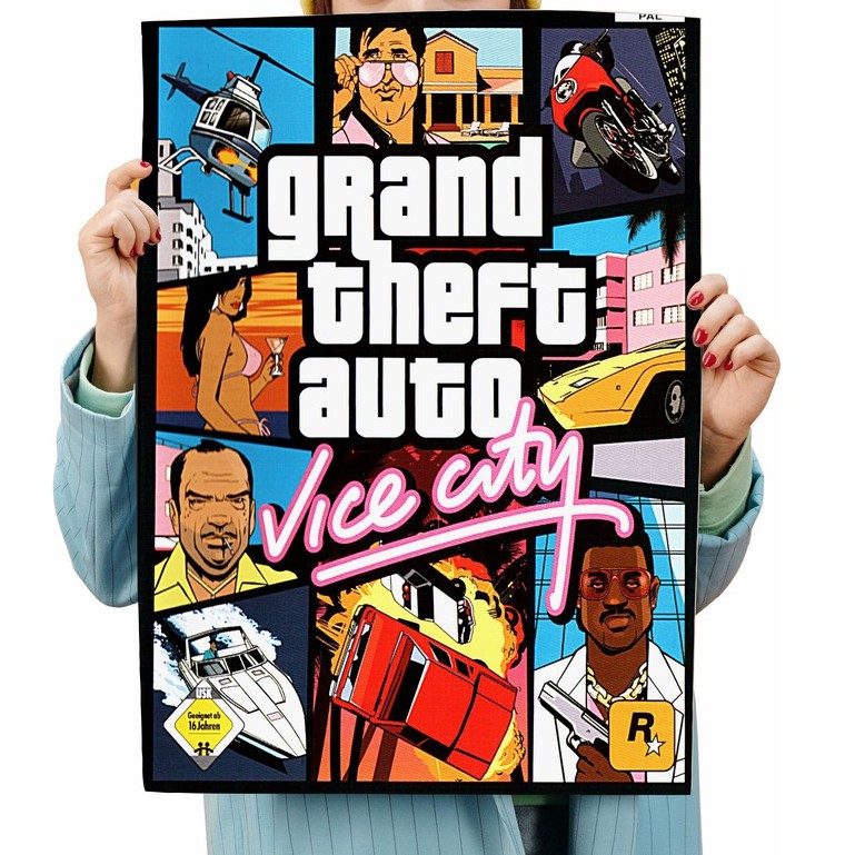 Big Poster Gamer GTA Vice City LO002 Tamanho 90x60 cm