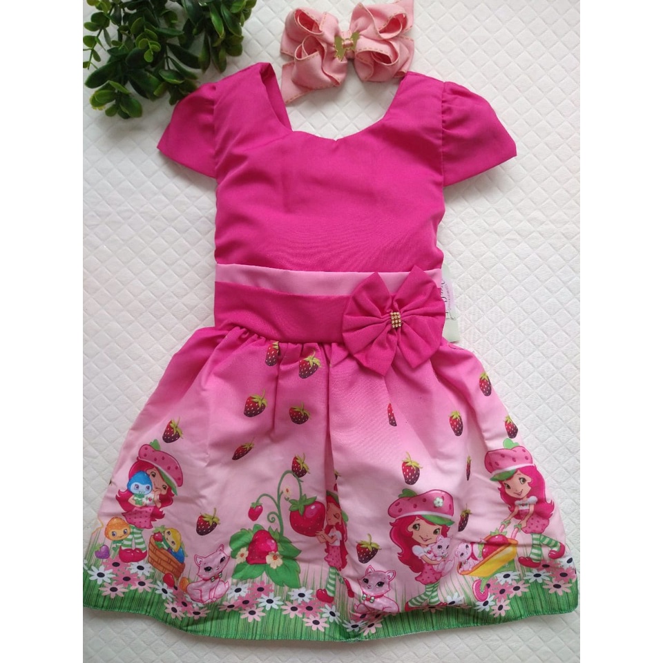Vestido Temático Infantil Moranguinho - Vestido de Menina Festa da ...