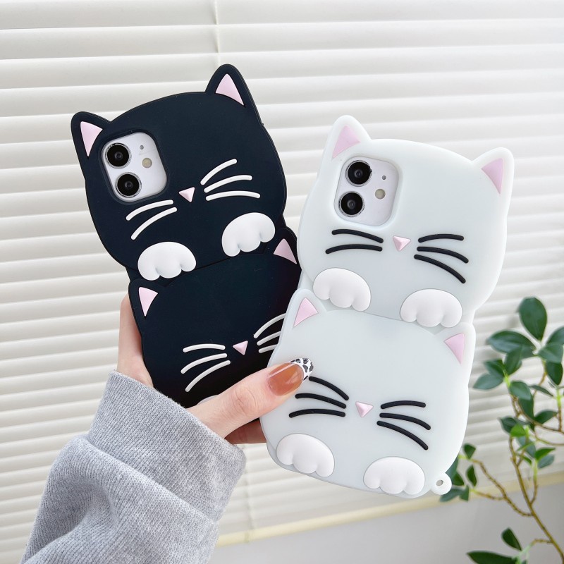 Gato Bonito Caso Para Samsung Galaxy A53 3D A33 A71 A51 A31 A02 A10s A13 A12 A52 A52s J4Plus J6Plus Luminosa Dos Desenhos Animados Suave silicone Tampa Do Telefone Caçoa O Presente