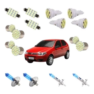 Palio G2 G3 Farol Kit Lâmpadas Super Brancas + Leds