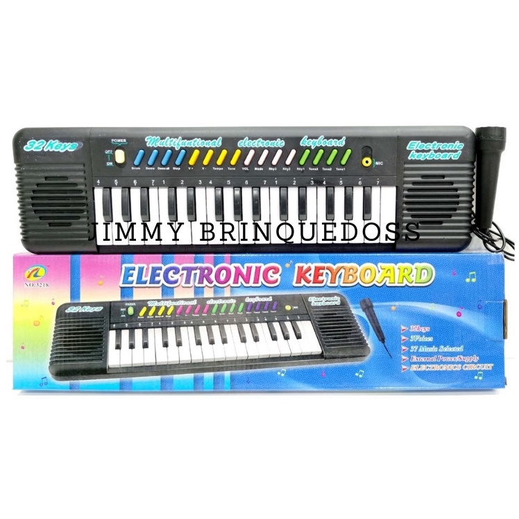 Teclado Infantil Musical 32 Teclas Keys Com Microfone Piano na