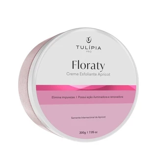 Floraty Creme Esfoliante Apricot - Com Vitamina B e Ação Antioxidante - Peeling Facial e Corporal - Tulípia 200g