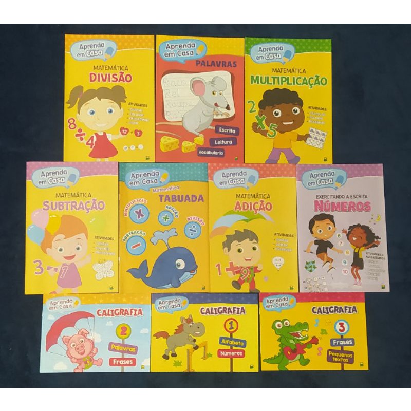 Kit 10 livros de Alfabetização Pedagógicos Educativo (Aprenda em Casa ...