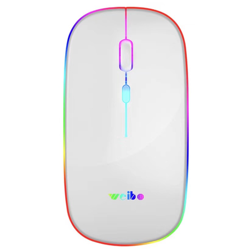 Mouse Sem Fio Recarregável Led Rgb Óptico Rf-6800b - Weibo