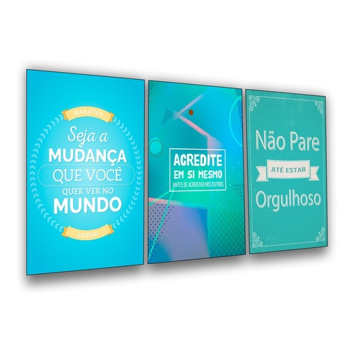 Quadros Salão Beleza Diva Motivação Frases 3 Peças 20x28cm