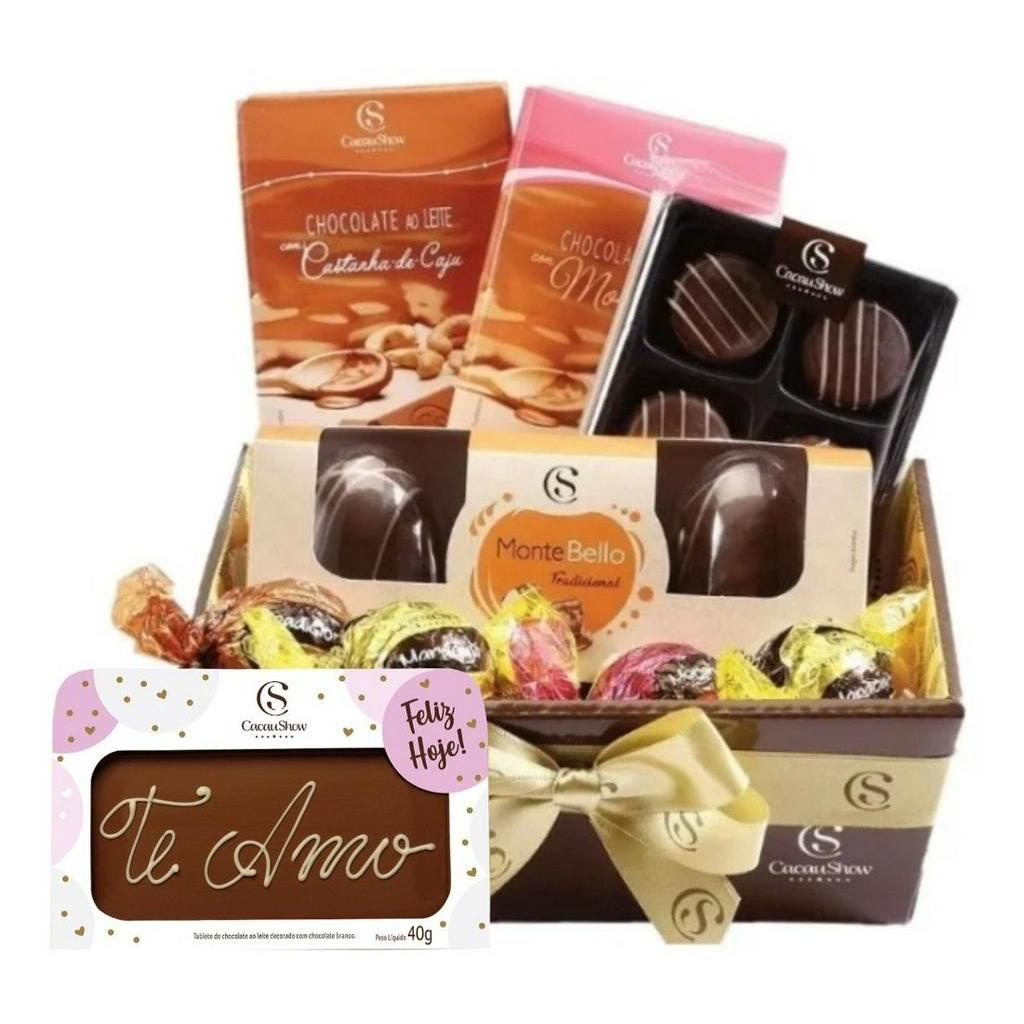Cesta Com 12 Chocolates Cacau Show Para Presente Promocao | Shopee Brasil
