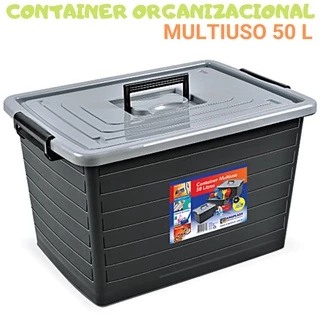 Caixa 50 Litros Container Organizador Multiuso 50 Litros