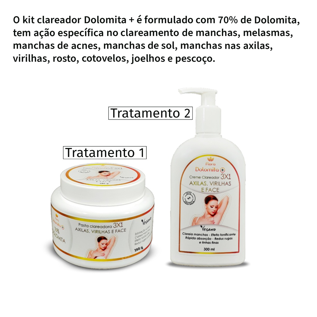 Linha dolomita para clarear manchas de axilas virilhas e do rosto ...