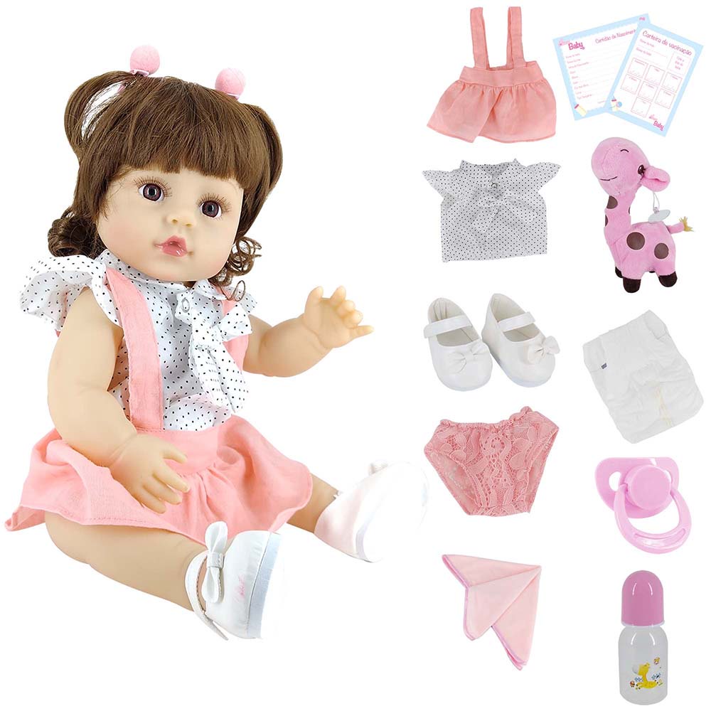 Boneca Bebe Reborn Laura Baby Paola 595 - 48cm