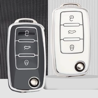 Moda TPU Caso Chave Do Carro Cobertura Completa Para Volkswagen VW Bora Polo Tiguan Jetta Passat B5 B6 B7 Golf Beetle Skoda Octavia Shell Fob Acessórios