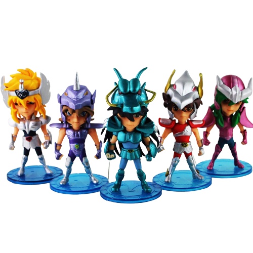 Seiya, Shiryu, Hyoga, Shun e Jabu Miniaturas do Cavaleiros do Zodíaco