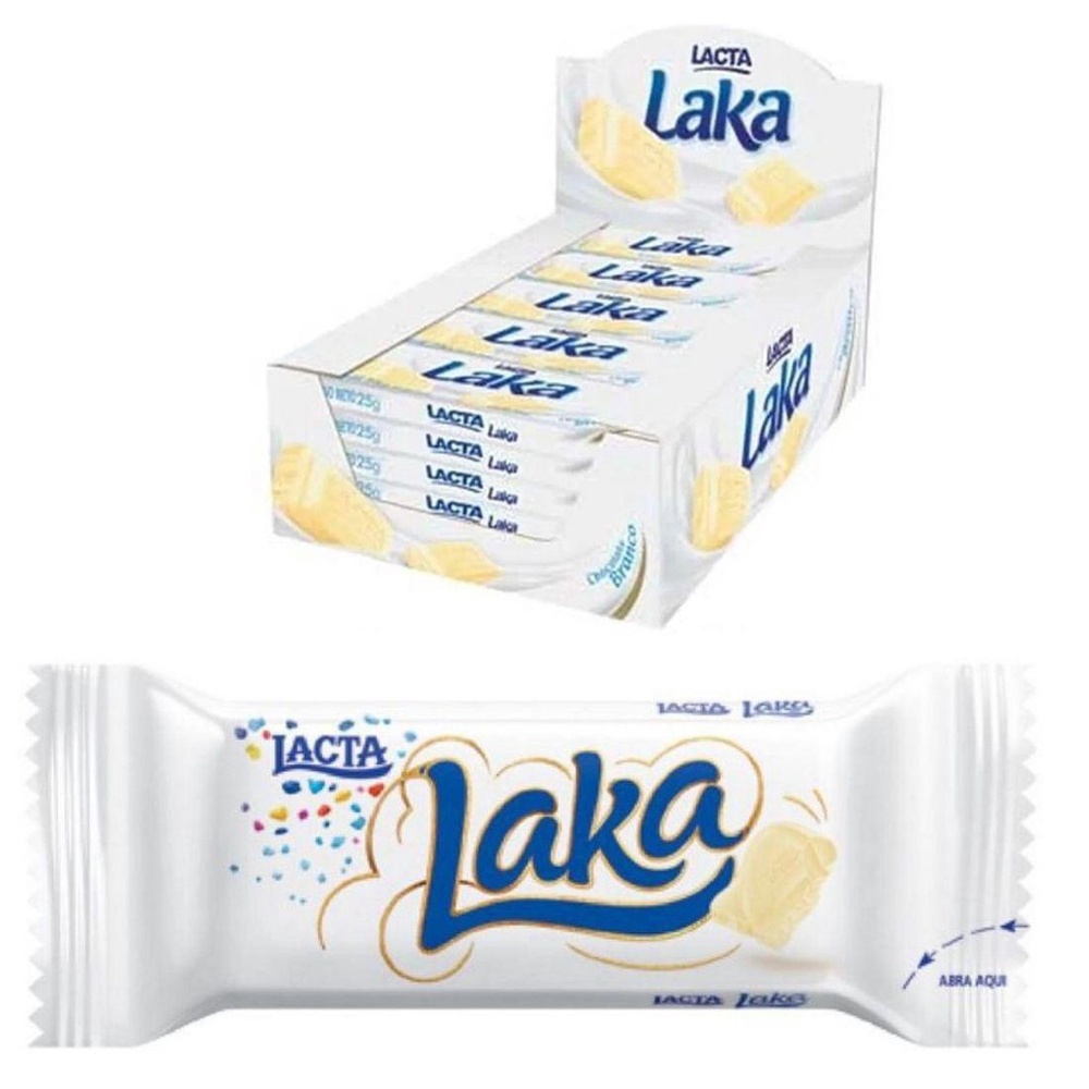 Chocolate Laka Branco Lacta - 20 Unidades X 20g | Shopee Brasil