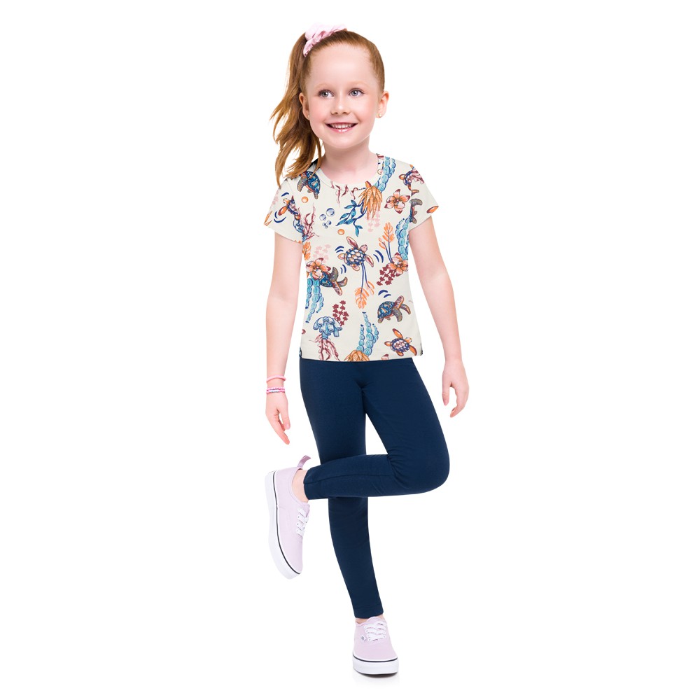 Calça legging infantil menina em cotton Brandili - Brandili