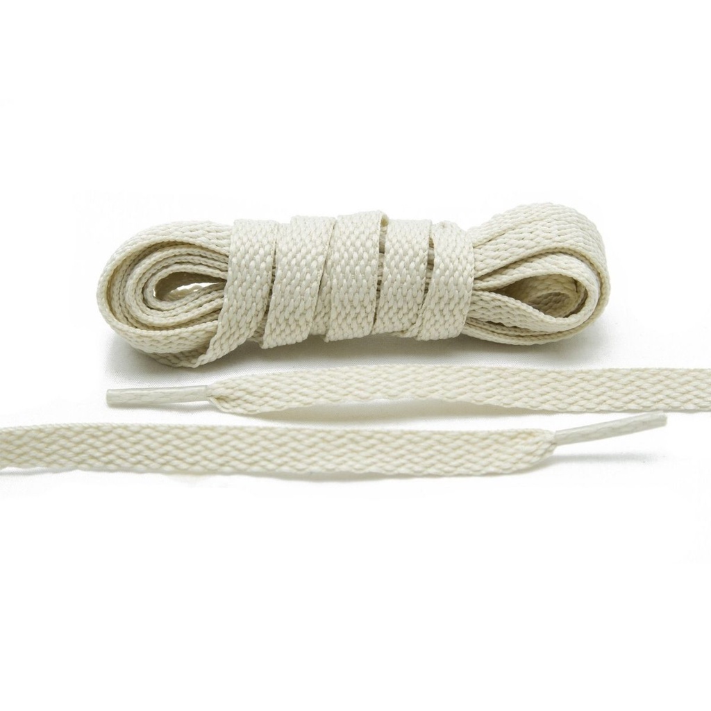 Par de Cadarço Achatado Flat Tradicional Creme 140cm