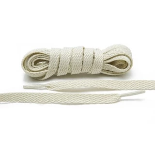 Par de Cadarço Achatado Flat Tradicional Creme 140cm