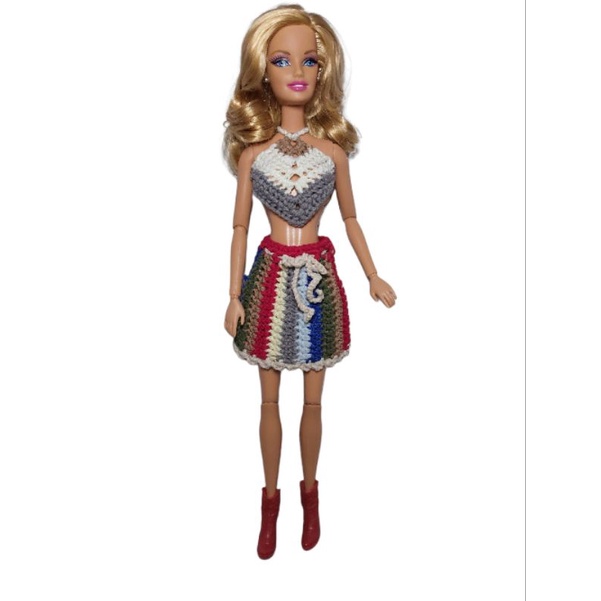 Barbie 🧶  Roupas de crochê para bonecas, Roupas barbie de crochê