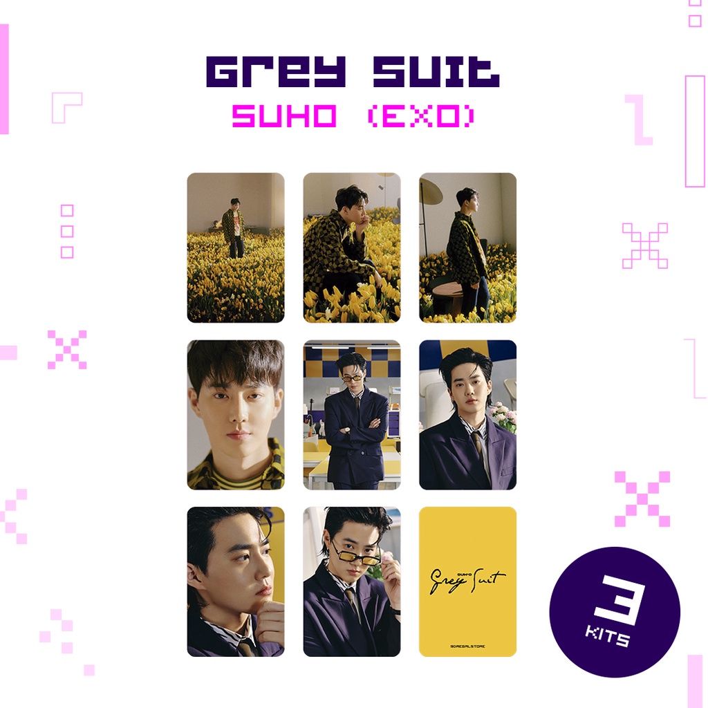 SUHO Grey Suit - Photocards Fanmade KPOP EXO | Shopee Brasil