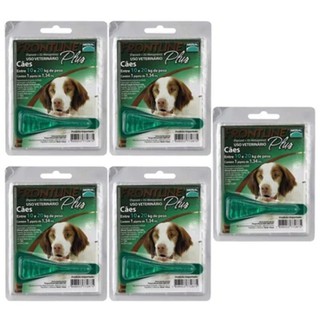 Combo 5 - Antipulgas e Carrapatos Frontline Plus para Cães de 10 a 20kg