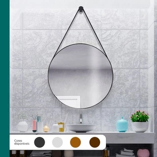 Espelho Redondo Decorativo Banheiro Adnet 60cm + Pino