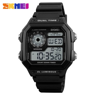 SKMEI Esportivos Contagem Regressiva Relógios Esportes Impermeável Duplo Tempo Alarme Chrono de Pulso Digital Relogio Masculinos