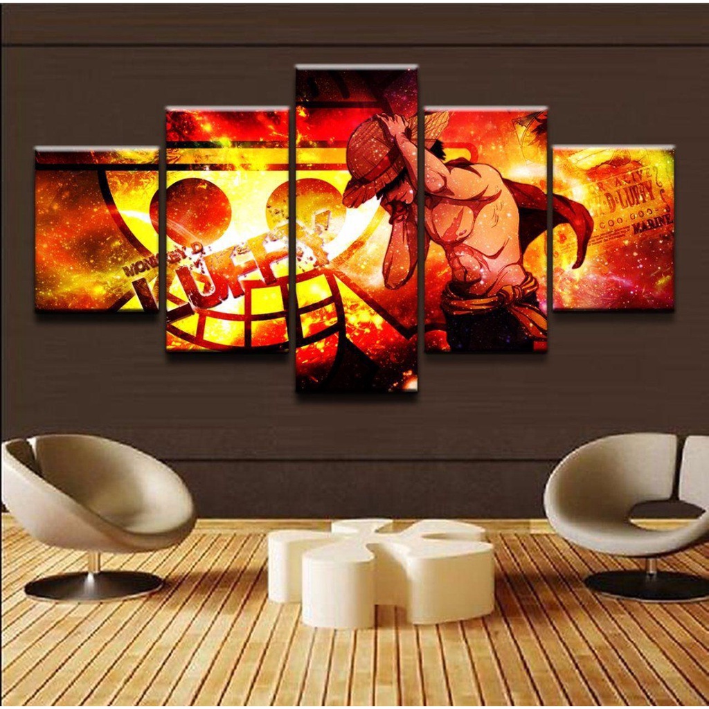 Quadros Decorativos Luffy One Piece Anime Para Quarto Painel Único