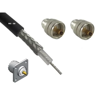 Kit Cabo Antena Flower Pot 20m de Cabo Conector Uhf Femea