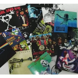 Ímãs geladeira 5cmx5cm capas rock Beatles Metallica Nirvana Queen Pink Floyd U2 Pearl Jam F.Fighters