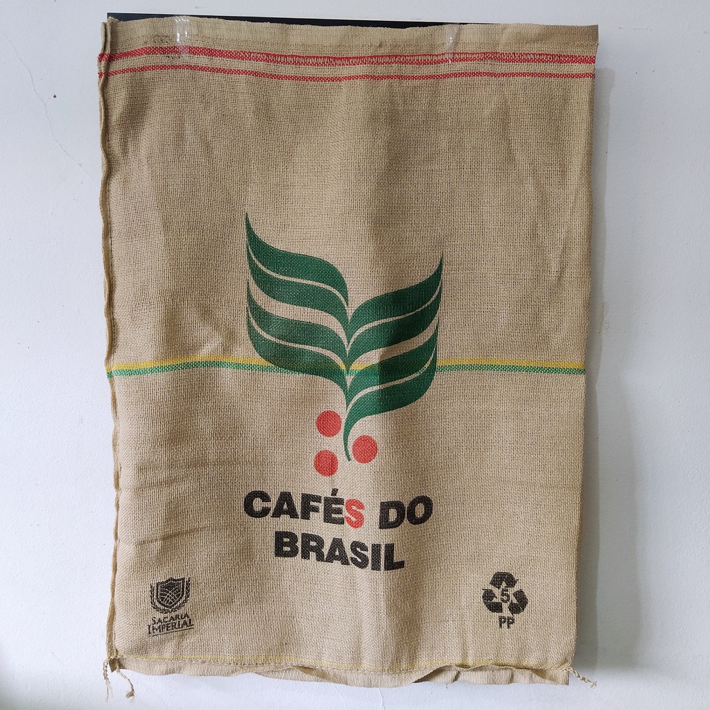 Saca de café juta Cafés do Brasil Vazia para artesanato usada