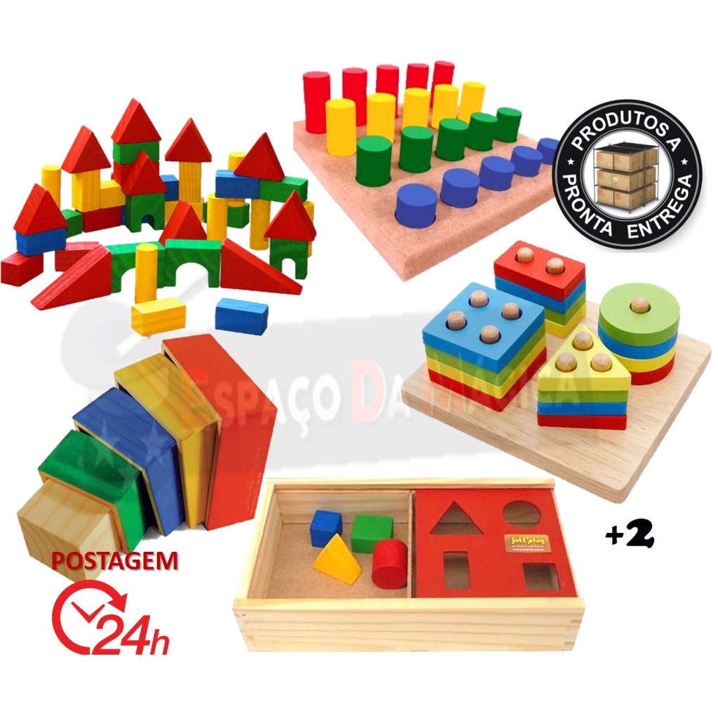 Brinquedo Educativo De Madeira Bebe 2 anos