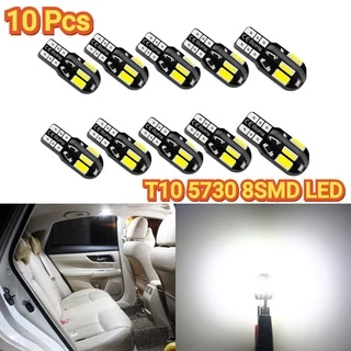 10 Pcs T10 LED Lâmpada Interior De Carro Canbus Sem Erros T10 Branco 5730 8SMD DC12V Luz De Cunha Lateral/Branca Quente
