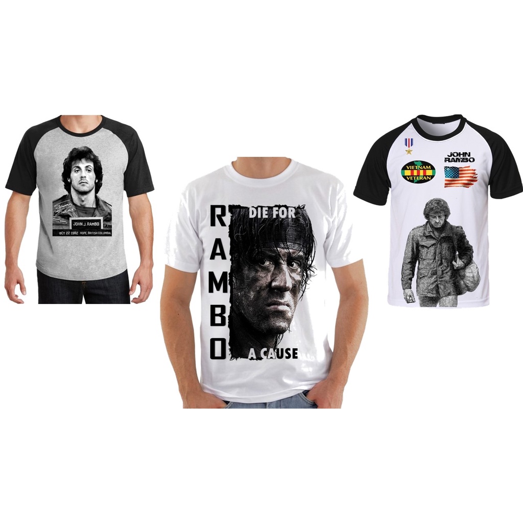 Camisa Camiseta John Rambo Pronto envio Sylvester Stallone | Shopee Brasil
