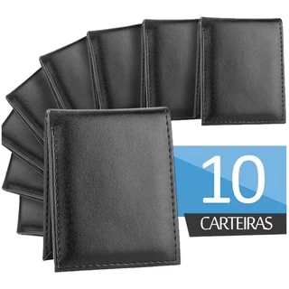 Kit De Carteira Masculina Slim 10 Unidades Em Couro Sintético Multimarcas Para Revendedor