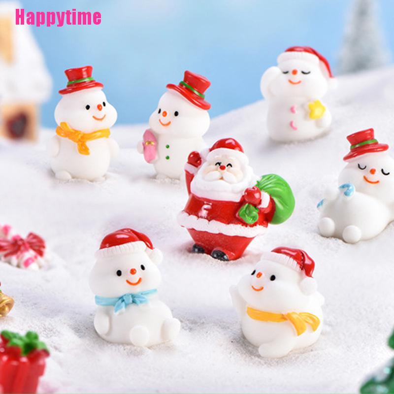 Em promoção! Resina Kawaii Colorido Mini Santa Boneco De Neve