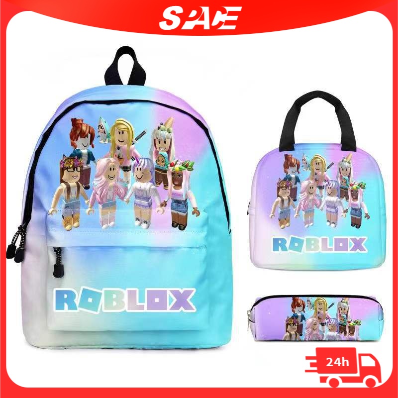 Mochilas Roblox USB para meninas e meninos, volta ás aulas na