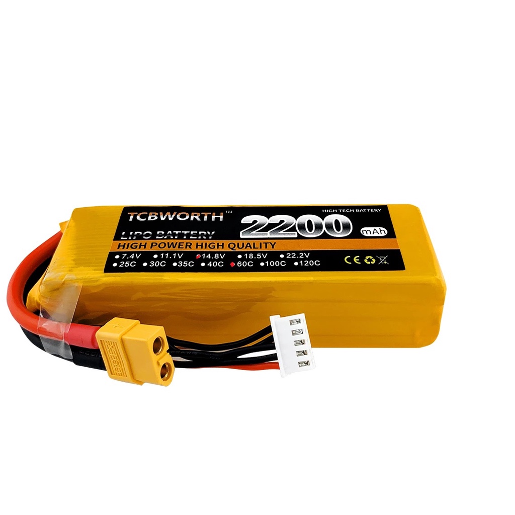 Nihewo 2x Batterie Lipo 4S 14,8V 2200mAh 100C XT60 – Souple – Pour Drone FPV, RC Voiture, Bateau, Hélico