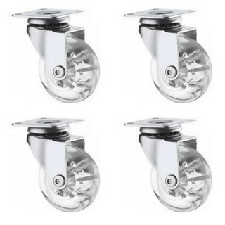 Kit com 4 Rodinhas de Silicone em Gel Cromoada 50mm