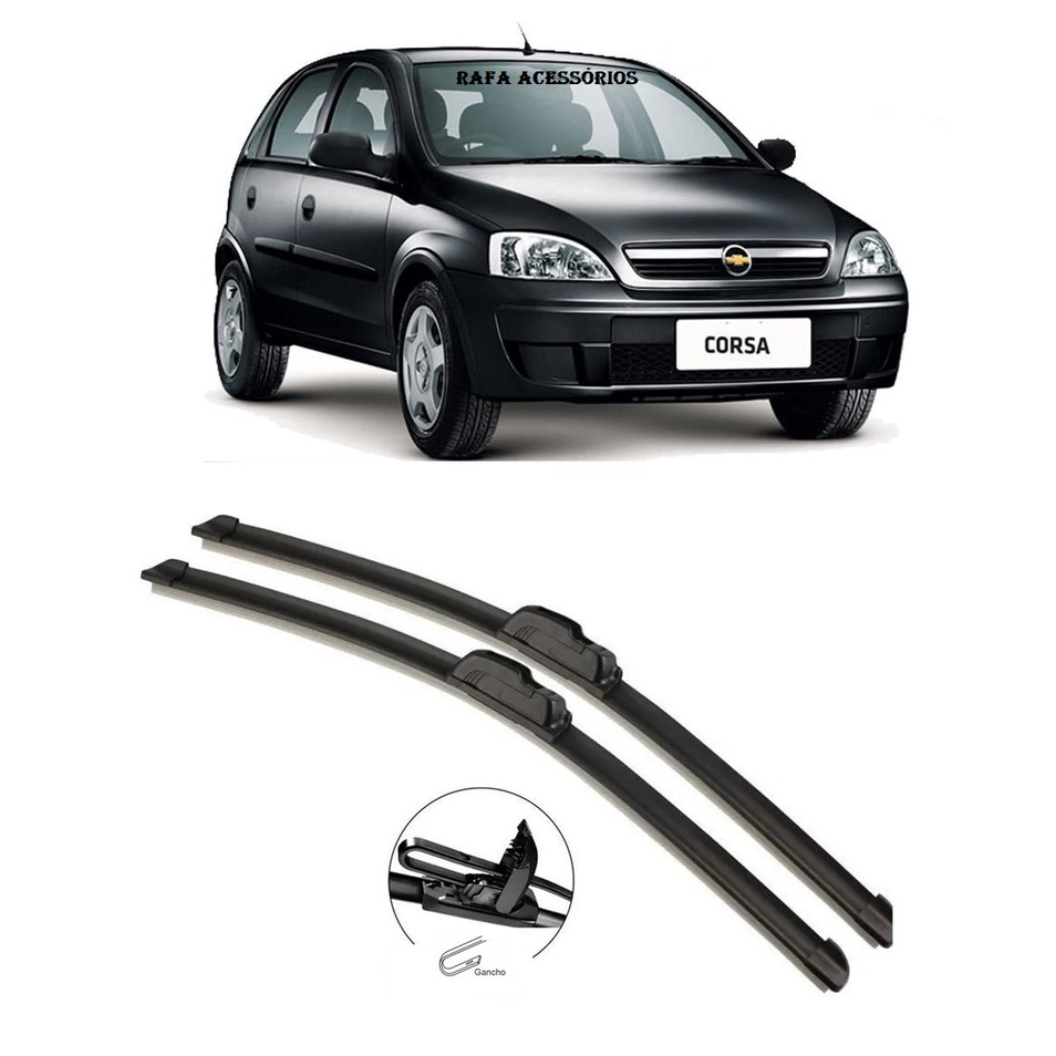 Kit Palhetas Limpador Parabrisa Gm Corsa Hatch 2004 A 2012