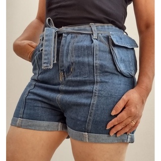 Short jeans feminino Cós Alto Sem Laycra