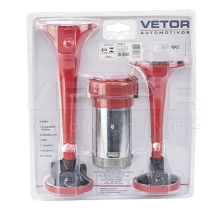 Buzina Eletropneumática 2 Cornetas e Compressor 24v até 118db + kit instalação Navios Trens Caminhões Carros e Motos em geral