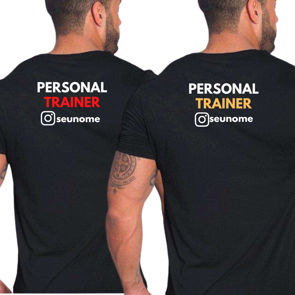 Kit Camiseta Personal Trainer Personalizada com nome - Kit com 2 - 100% ...