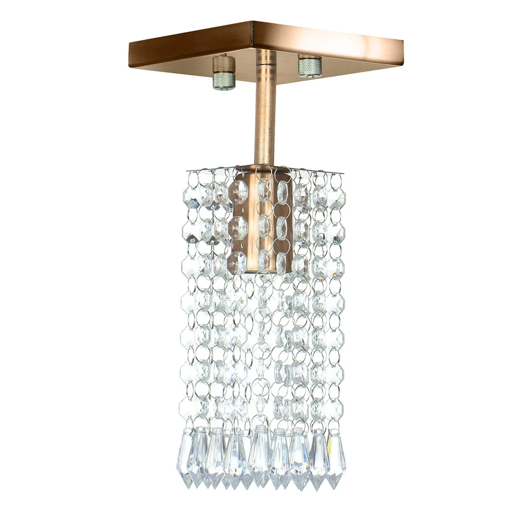 Lustre Clearcrillic Cristal Acrílico Quadrado Cobre