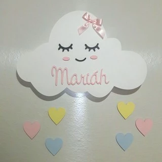 Nuvem led mdf pintado com nome
