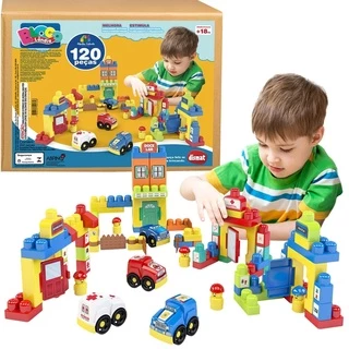 Cidade da Blocolândia 120 Peças Brinquedo de Montar Dismat