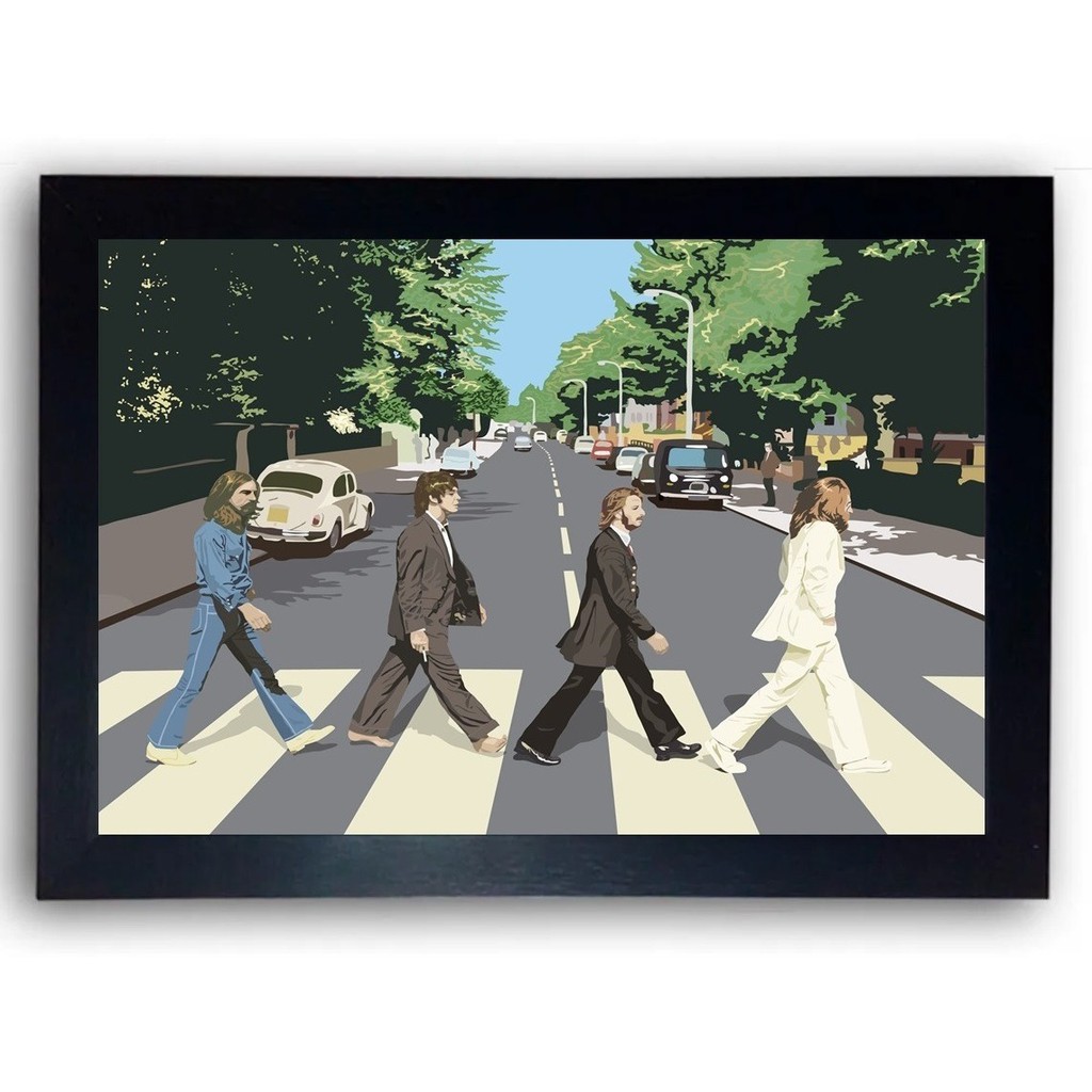 Quadro The Beatles Foto Clássica Abbey Road Com moldura | Shopee Brasil