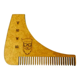 Alinhador Pente Modelador P/ Barba Madeira Barbeiro Barbearia Barber Shop-G