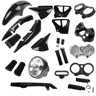 Kit Plastico Completo Cg 150 Titan 2004 A 2008 Preto Injetado