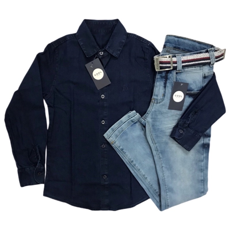 Conjunto jeans hot sale masculino infantil